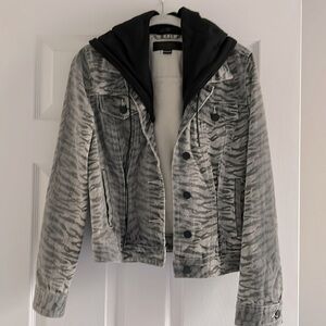 Blank NYC zebra jacket with removable hood